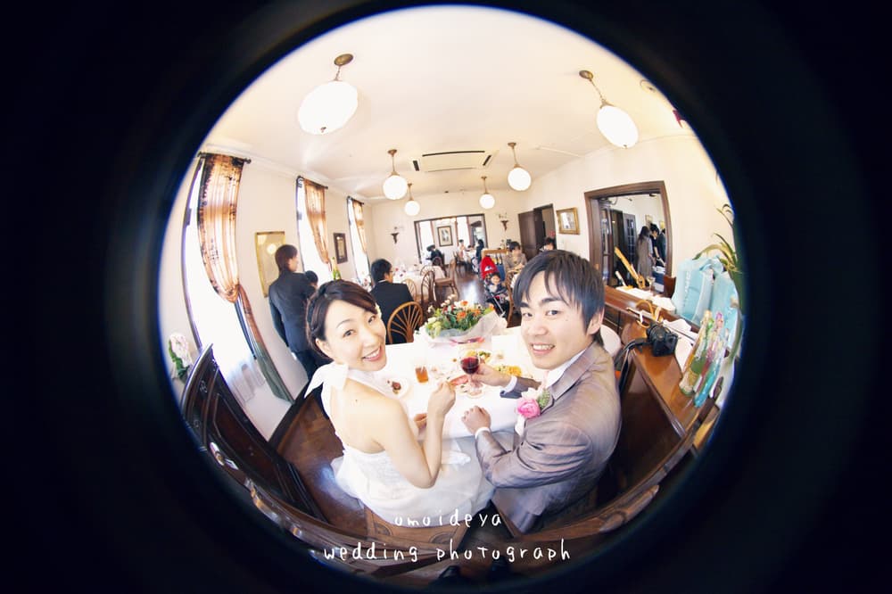 高砂での新郎新婦